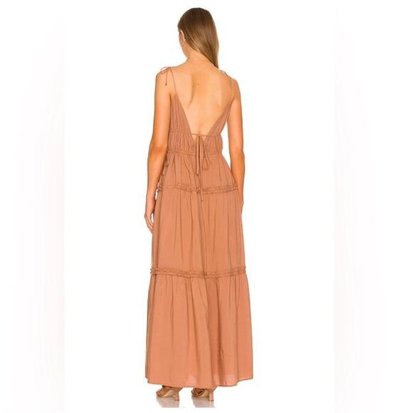 Karina Grimaldi Revolve Solana Cotton Tiered Sleeveless Solid Black Maxi Dress S - Picture 5 of 11